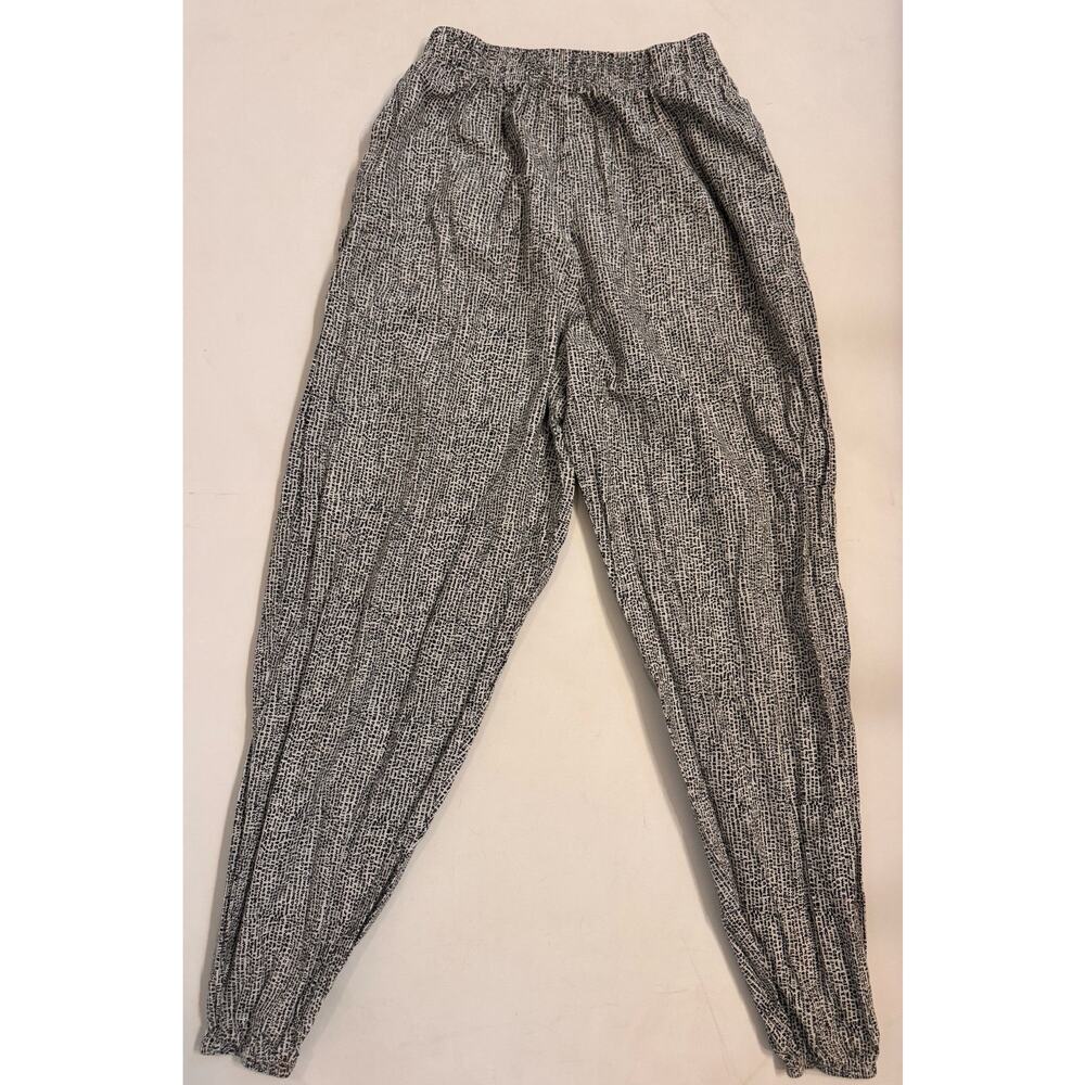 Vtg '80s Pacific Heat Black/White Jogger Pants 100% Cotton Sz L Women's